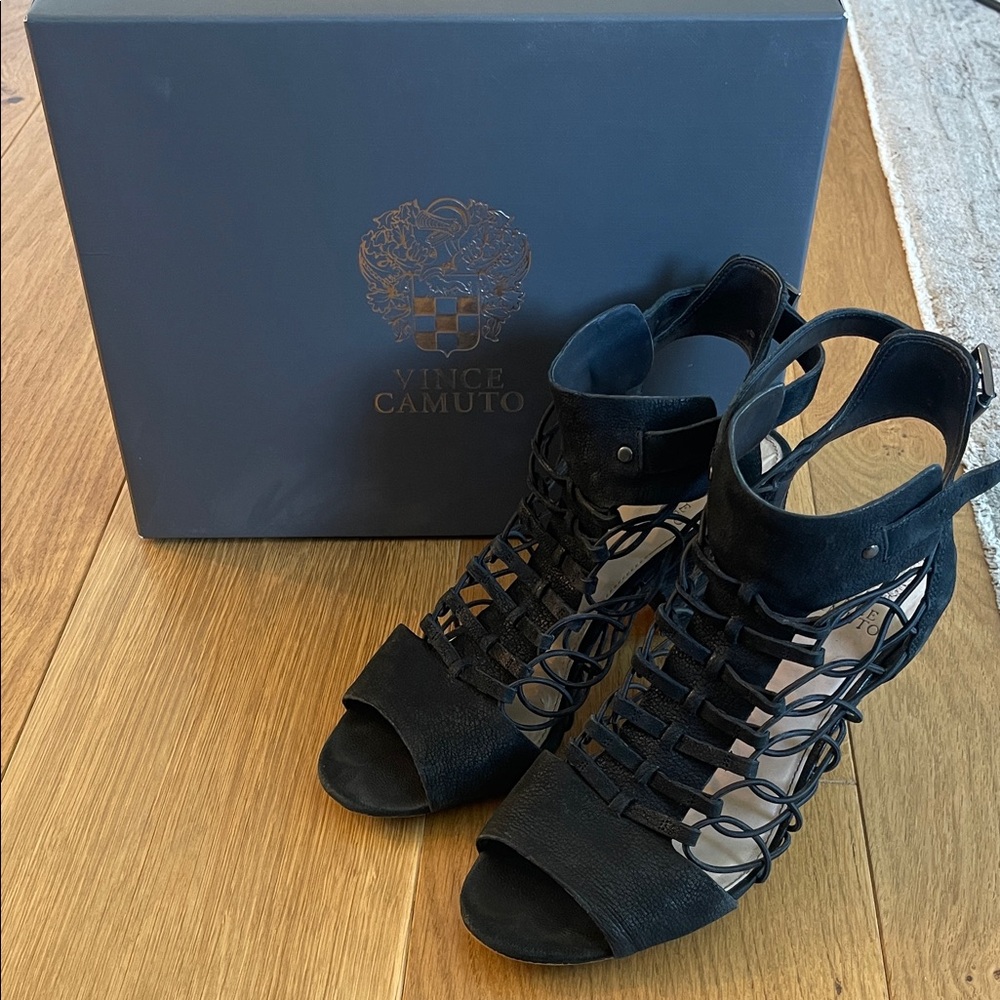 Vince Camuto Black Strappy Heels